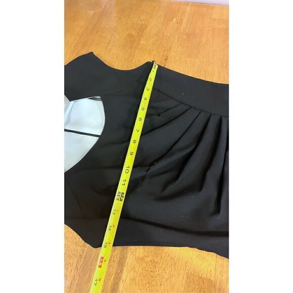 CALVIN KLEIN LITTLE BLACK DRESS RUCHED SQUARE NECK SIDE ZIP A LINE SZ 4 - Picture 7 of 9